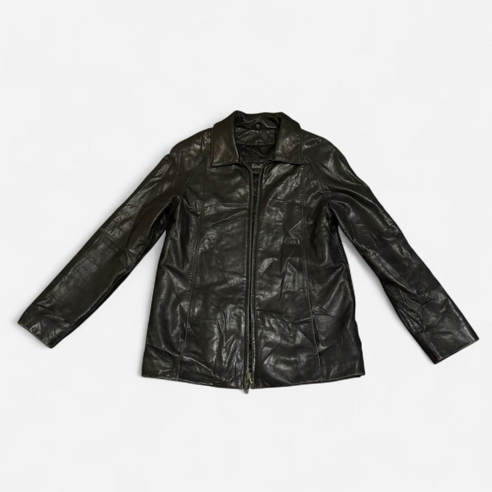 Classic Black Leather Jacket S